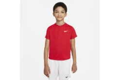 NikeCourt Dri-fit Victory Tennisshirt Rood/wit Kids