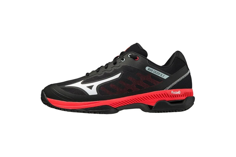 Mizuno Wave Exceed SL 2 CC Tennisschoen Zwart/rood Heren 2 Mizuno Wave Exceed SL 2 CC Tennisschoen Zwart/rood Heren - Afbeelding 2