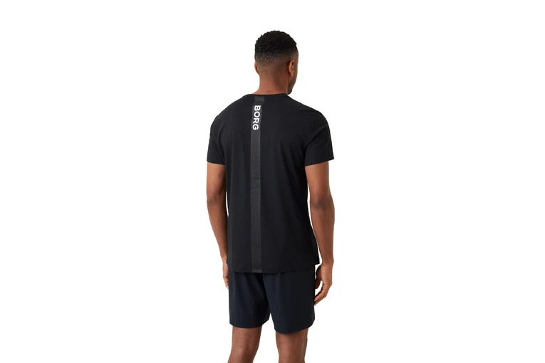 Björn Borg Ace T-Shirt Stripe Black Beauty Heren 2 Björn Borg Ace T-Shirt Stripe Black Beauty Heren - Afbeelding 2