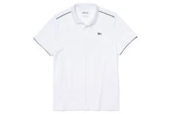 Lacoste Sport-poloshirt Met Contrasterende Paspels Wit/zwart Heren