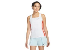 NikeCourt Dri-FIT Slam Tennistopje Wit/Team Orange/Glacier Blue/Zwart Dames
