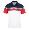 Fila Paul Tennispolo Wit/rood/navy Heren